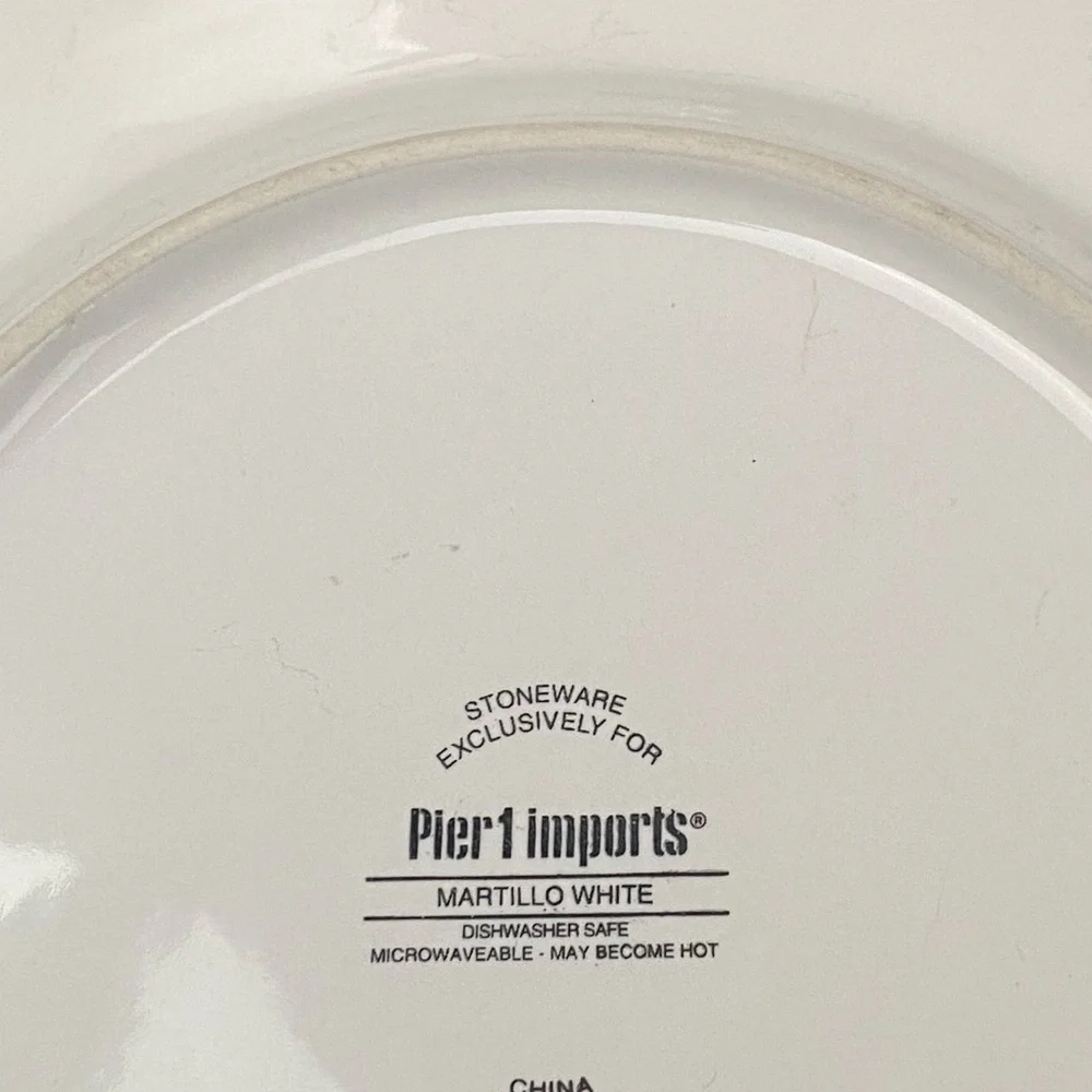 Pier 1 Martillo 11” Plates Dinner Set Replacements White Cream Brown Stoneware